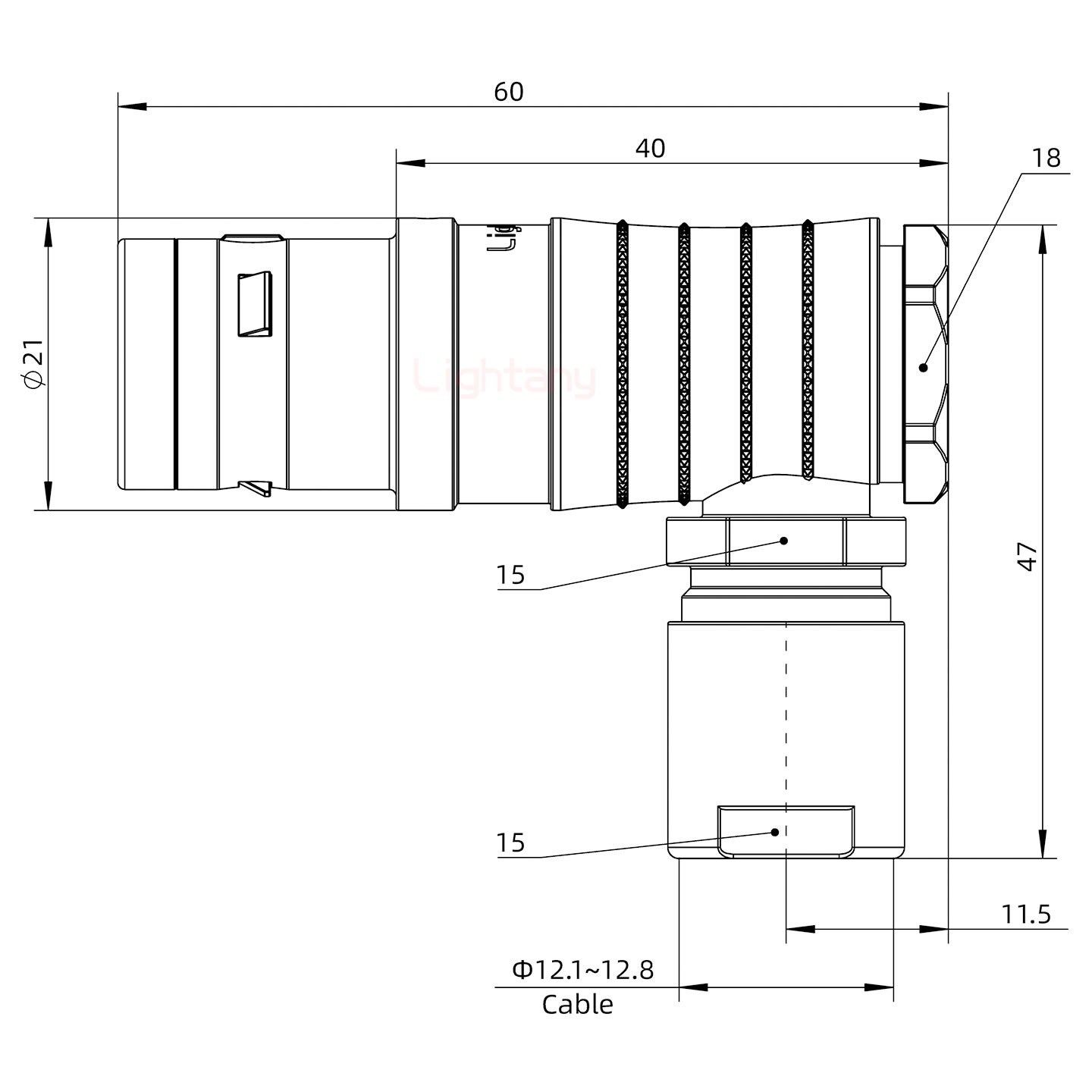 FHG.3K.024.CLAK12推拉自鎖彎式插頭