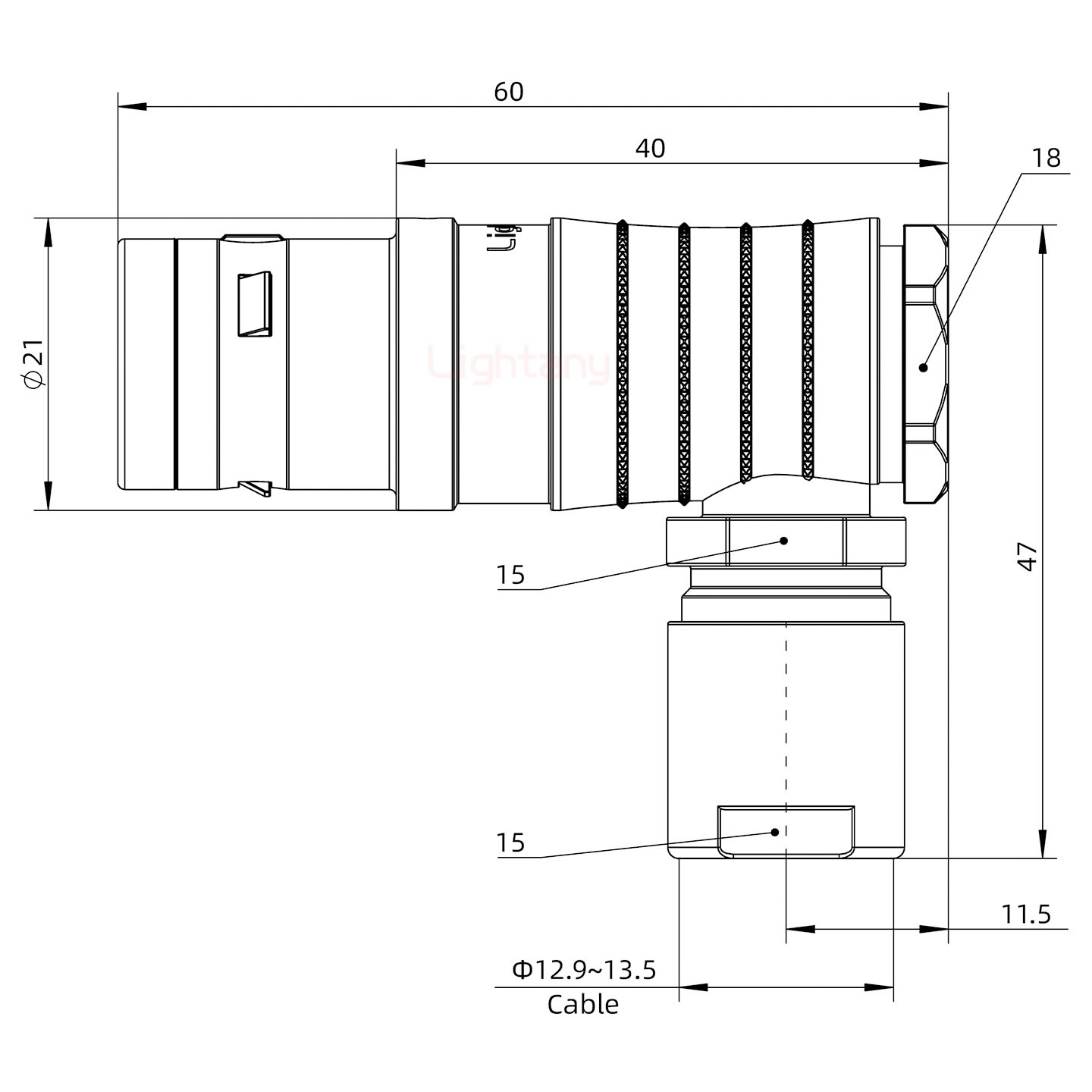FHG.3K.024.CLAK13推拉自鎖彎式插頭